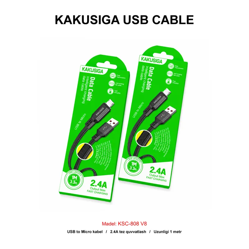 USB CABLE KAKUSIGA KSC-808 V8 BLACK