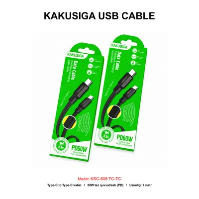 USB CABLE KAKUSIGA KSC-808 TC-TC BLACK