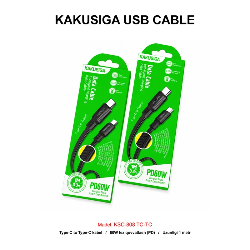 USB CABLE KAKUSIGA KSC-808 TC-TC BLACK