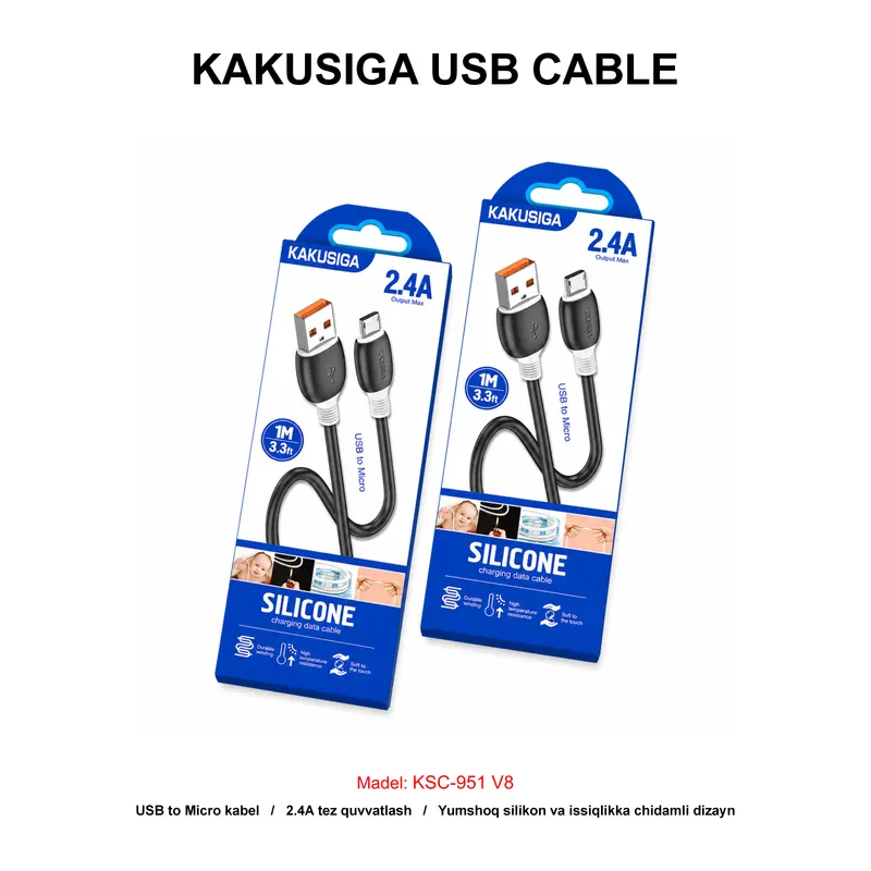 USB CABLE KAKUSIGA KSC-951 V8 BLACK