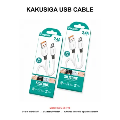 USB CABLE KAKUSIGA KSC-951 V8 WHITE