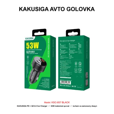 CAR CHARGER KAKUSIGA KSC-857 BLACK