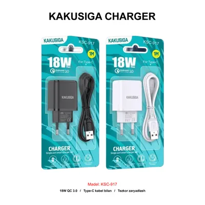 CHARGER KAKUSIGA KSC-917 TYPE-C BLACK