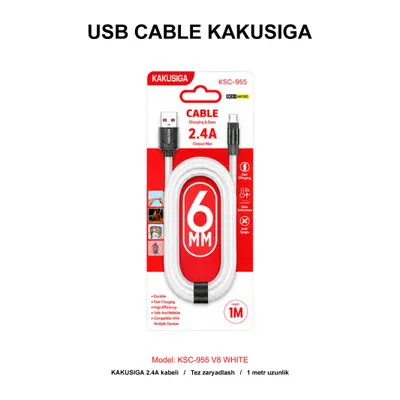 USB CABLE KAKUSIGA KSC-955 V8 WHITE