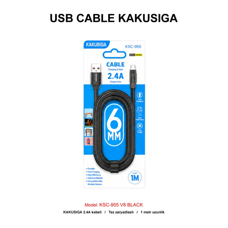 USB CABLE KAKUSIGA KSC-955 V8 BLACK