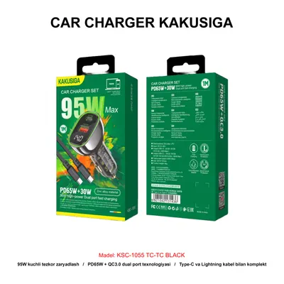 CAR CHARGER KAKUSIGA KSC-1055 TC-TC BLACK