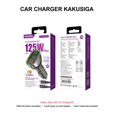 CAR CHARGER KAKUSIGA KSC-1057 TC-TC BLACK
