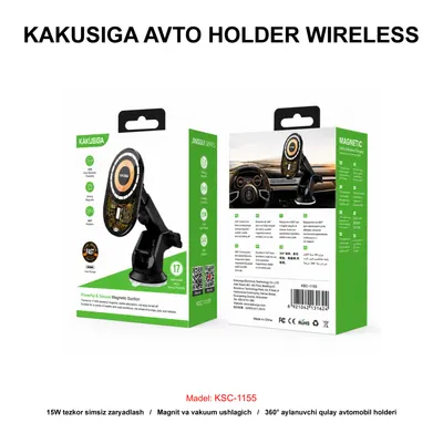 AVTO HOLDER WIRELESS KAKUSIGA KSC-1155 BLACK