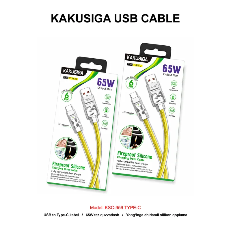 USB CABLE KAKUSIGA KSC-956 TYPE-C GOLD