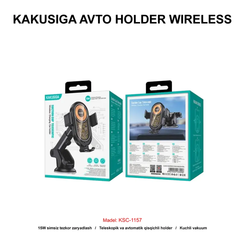 AVTO HOLDER WIRELESS KAKUSIGA KSC-1157 BLACK
