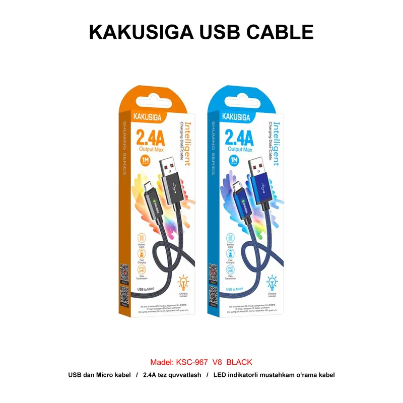 USB CABLE KAKUSIGA KSC-967 V8 BLACK