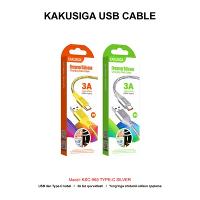 USB CABLE KAKUSIGA KSC-965 TYPE-C SILVER