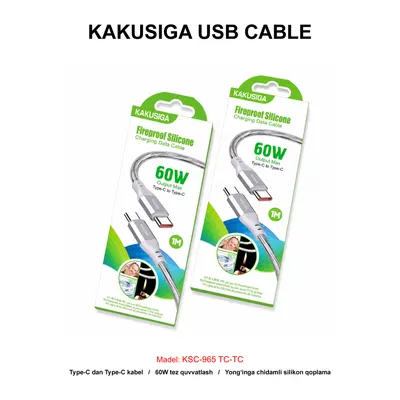 USB CABLE KAKUSIGA KSC-965 TC-TC SILVER
