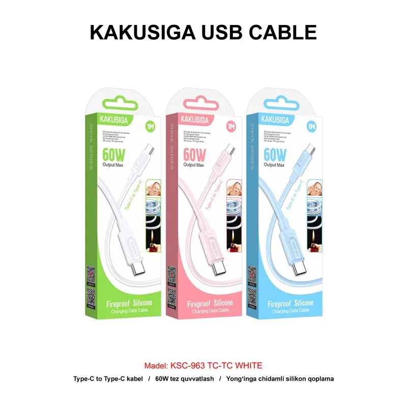 USB CABLE KAKUSIGA KSC-963 TC-TC WHITE