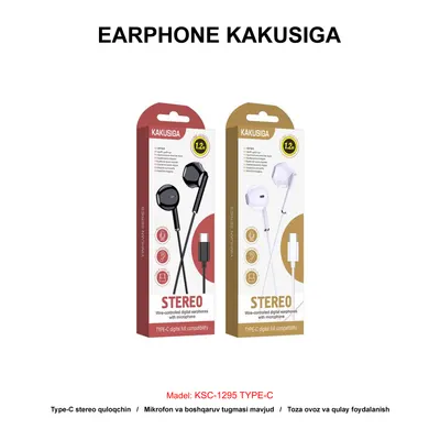 EARPHONE KAKUSIGA KSC-1295 TYPE-C BLACK