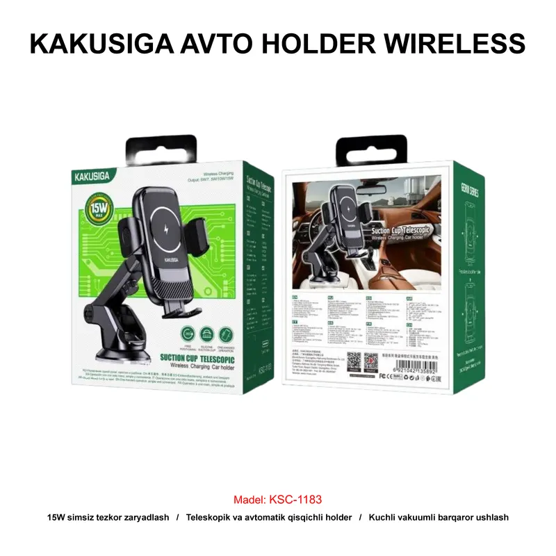 AVTO HOLDER WIRELESS KAKUSIGA KSC-1183 BLACK