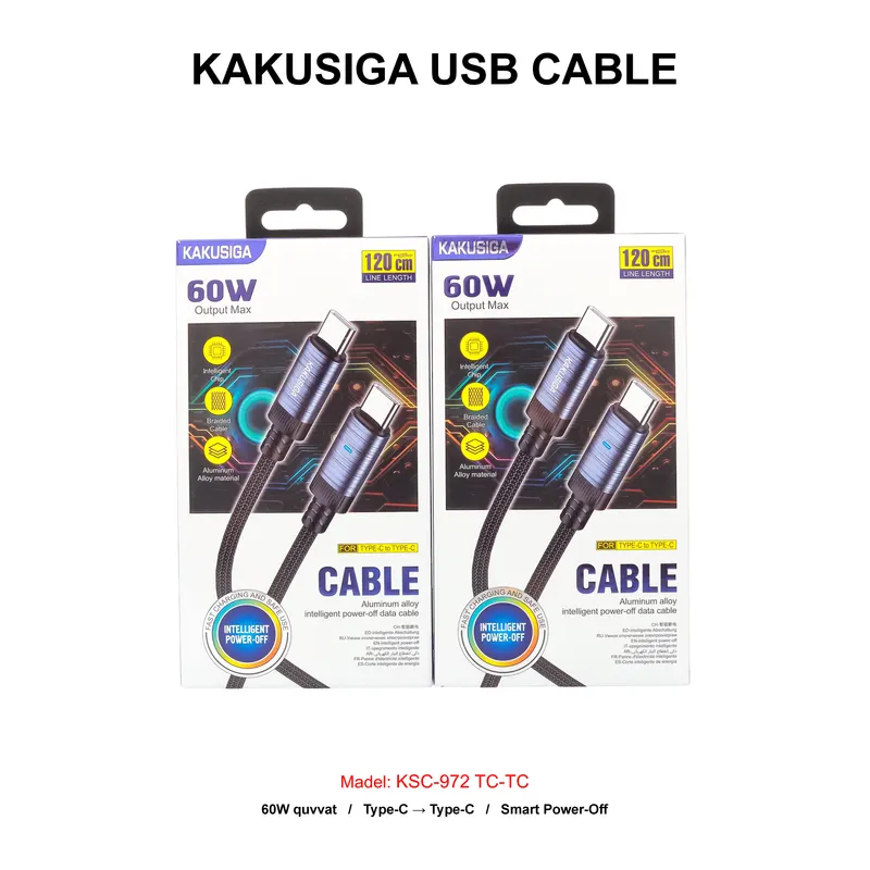 USB CABLE KAKUSIGA KSC-972 TC-TC BLACK