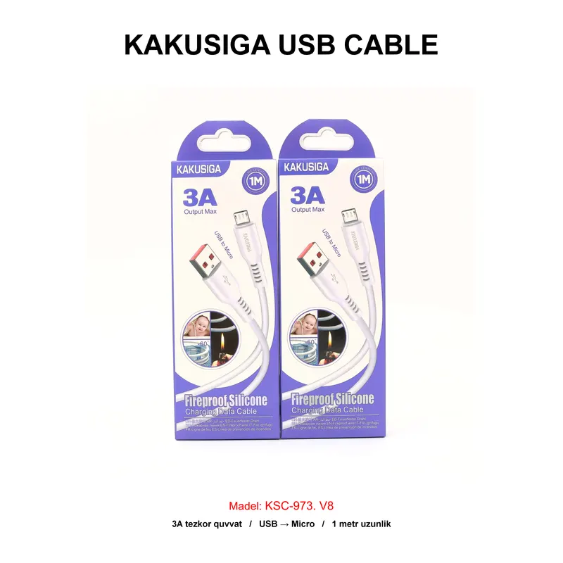USB CABLE KAKUSIGA KSC-973 V8 WHITE
