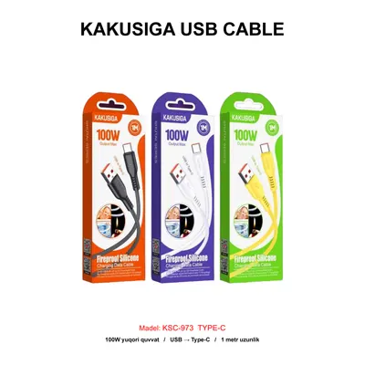 USB CABLE KAKUSIGA KSC-973 TYPE-C BLACK