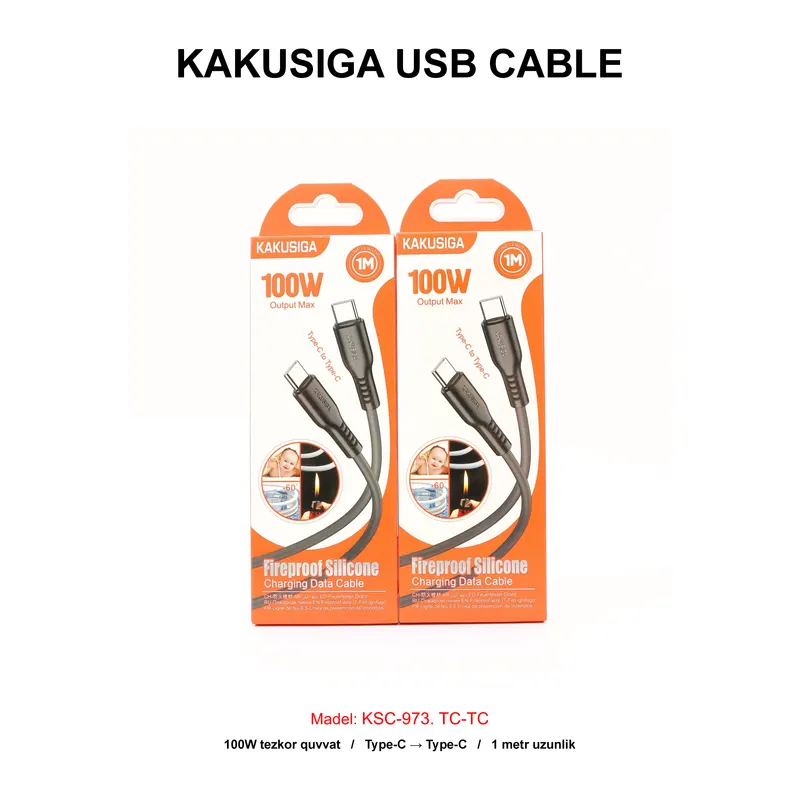 USB CABLE KAKUSIGA KSC-973 TC-TC BLACK