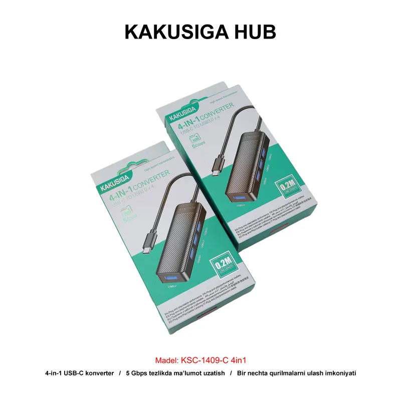 HUB KAKUSIGA KSC-1409-C 4in1 BLACK