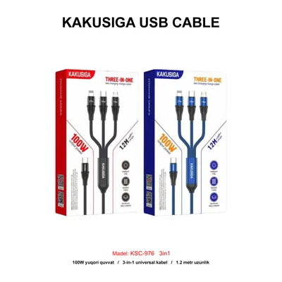 USB CABLE KAKUSIGA KSC-976 3in1 BLACK