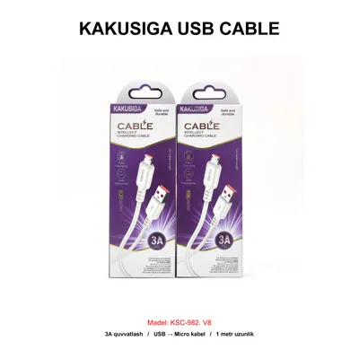 USB CABLE KAKUSIGA KSC-982 V8 WHITE
