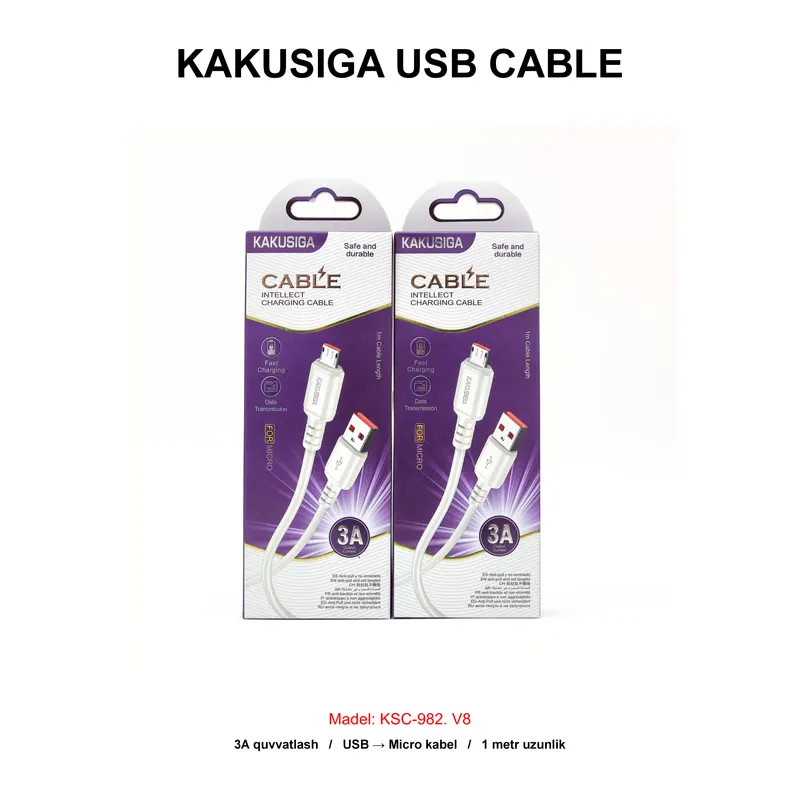 USB CABLE KAKUSIGA KSC-982 V8 WHITE