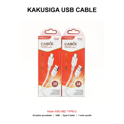 USB CABLE KAKUSIGA KSC-982 TYPE-C WHITE