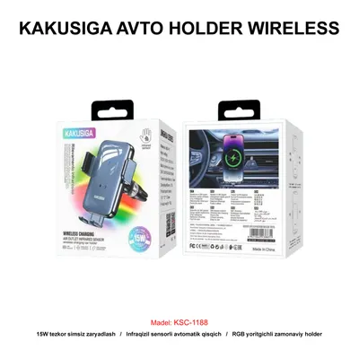 AVTO HOLDER WIRELESS KAKUSIGA KSC-1188 BLACK