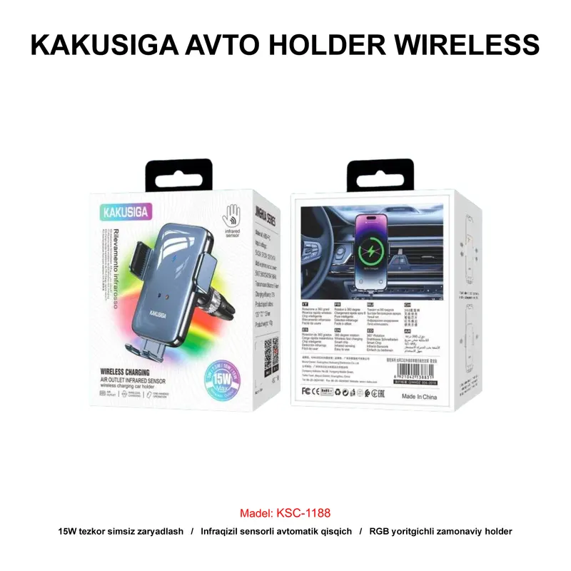 AVTO HOLDER WIRELESS KAKUSIGA KSC-1188 BLACK