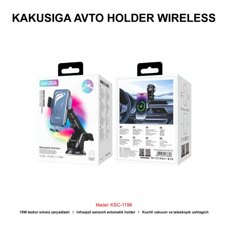 AVTO HOLDER WIRELESS KAKUSIGA KSC-1196 BLACK