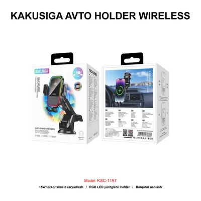 AVTO HOLDER WIRELESS KAKUSIGA KSC-1197 BLACK