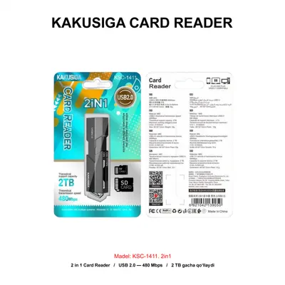 CARD READER KAKUSIGA 2in1 KSC-1411 BLACK