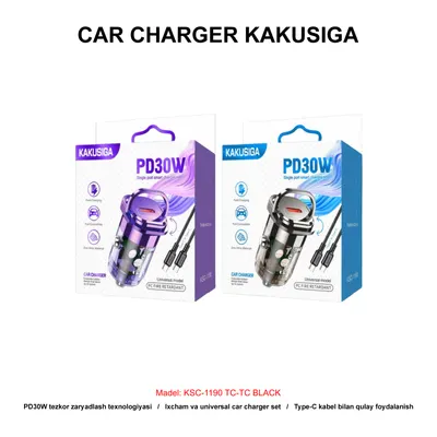 CAR CHARGER KAKUSIGA KSC-1190 TC-TC BLACK