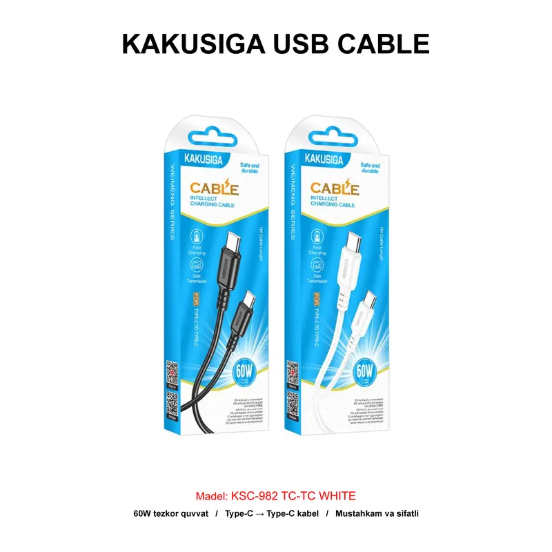 USB CABLE KAKUSIGA KSC-982 TC-TC WHITE