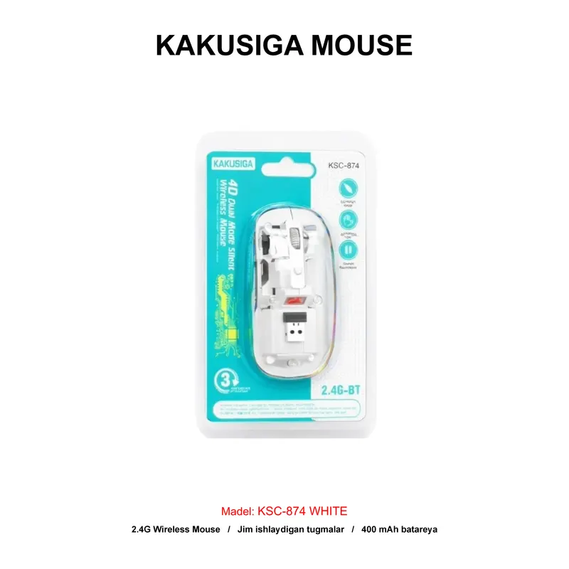 MOUSE WIRELESS KAKUSIGA KSC-874 WHITE