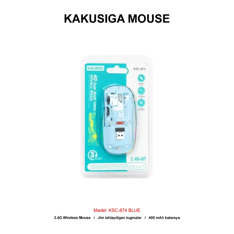 MOUSE WIRELESS KAKUSIGA KSC-874 BLUE