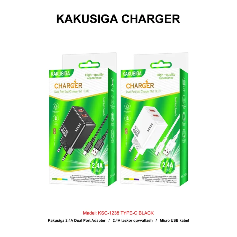 CHARGER KAKUSIGA KSC-1238 TYPE-C BLACK