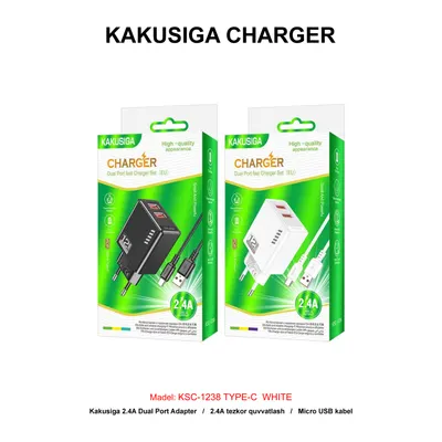 CHARGER KAKUSIGA KSC-1238 TYPE-C WHITE