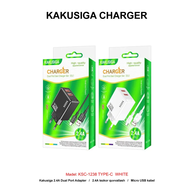 CHARGER KAKUSIGA KSC-1238 TYPE-C WHITE