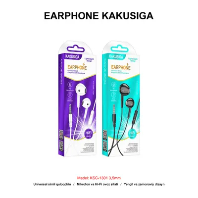 EARPHONE KAKUSIGA KSC-1301 3,5mm BLACK
