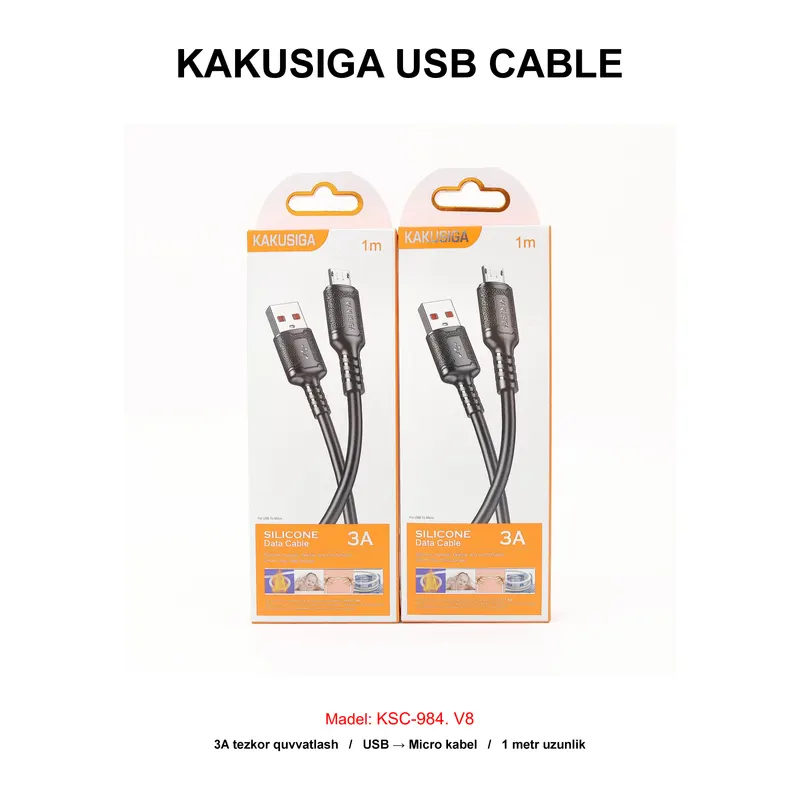 USB CABLE KAKUSIGA KSC-984 V8 BLACK