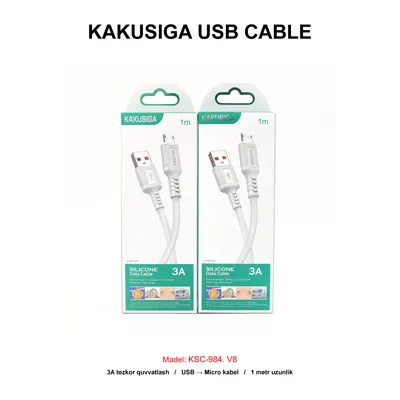 USB CABLE KAKUSIGA KSC-984 V8 WHITE