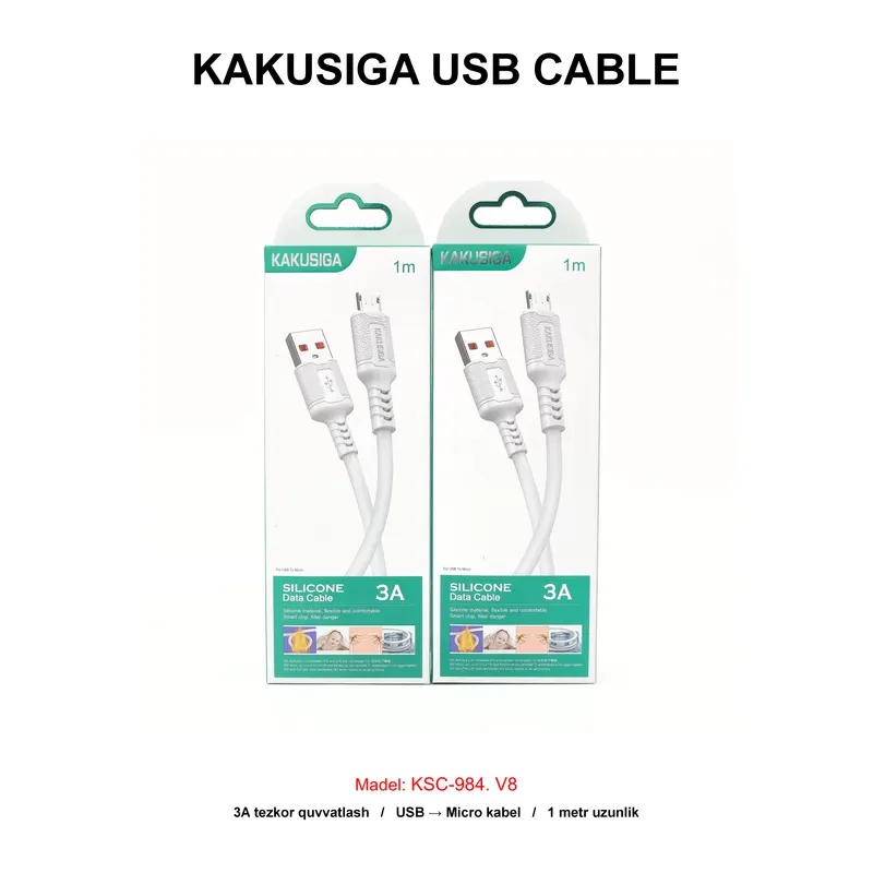 USB CABLE KAKUSIGA KSC-984 V8 WHITE