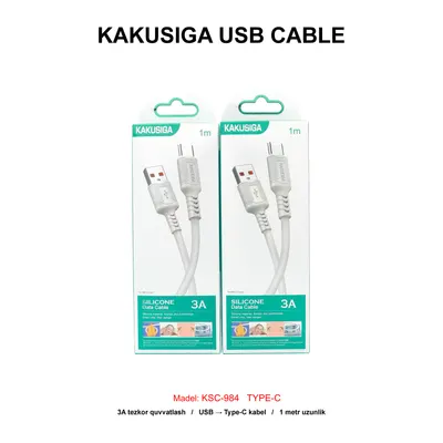 USB CABLE KAKUSIGA KSC-984 TYPE-C WHITE