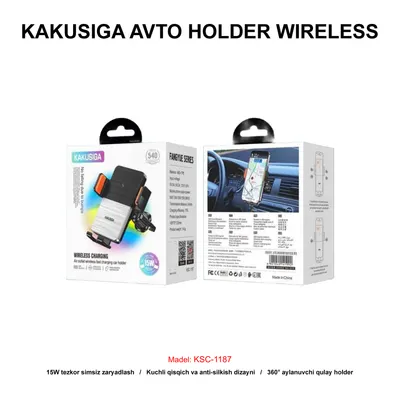 AVTO HOLDER WIRELESS KAKUSIGA KSC-1187 BLACK