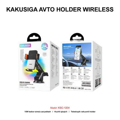 AVTO HOLDER WIRELESS KAKUSIGA KSC-1204 BLACK