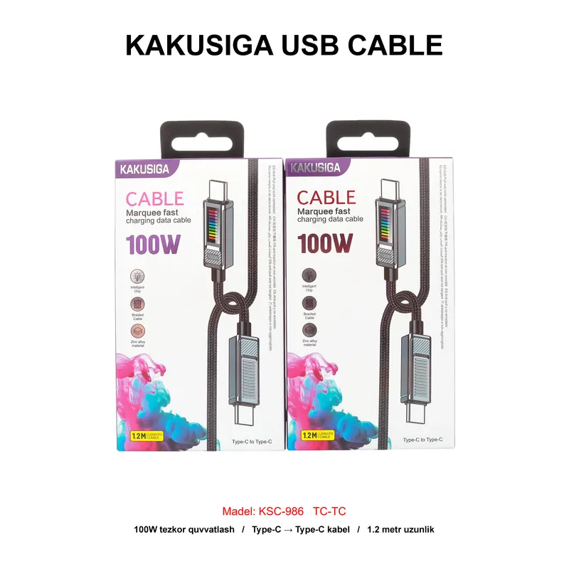 USB CABLE KAKUSIGA KSC-986 TC-TC BLACK