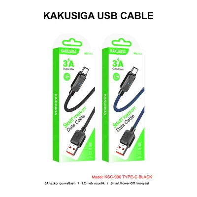 USB CABLE KAKUSIGA KSC-990 TYPE-C BLACK
